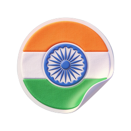 India Flag Icon | 3D Tiranga Sticker Design