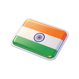 India Flag Icon - 3D Glossy Tricolor Design