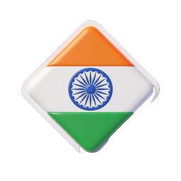 India Flag Icon - 3D Glossy Diamond National Symbol