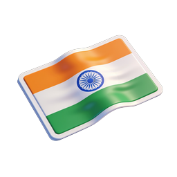 India Flag Icon - 3D Realistic National Tricolor