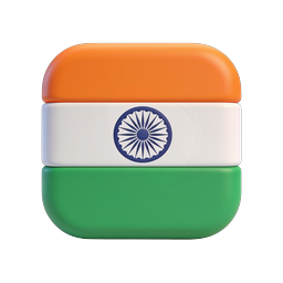 India Flag 3D Icon - Tricolor Clay Style Design