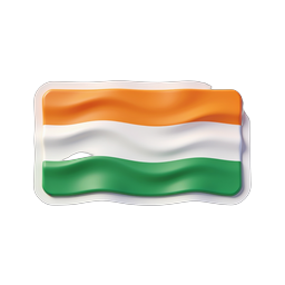 India Flag Icon - 3D Tricolor Tiranga Badge