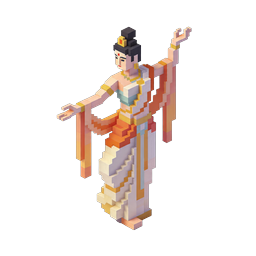 Indian Classical Dancer Voxel 3D Icon