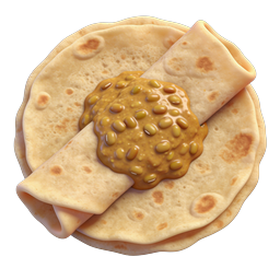 Indian Puri Bhature with Chickpea Curry 3D Icon
