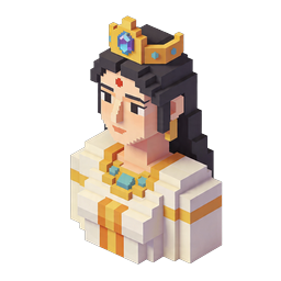 Indische Königin Voxel Pixel Art Icon - Königlicher Charakter