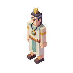 Indian Sage Voxel Character Icon - 3D Pixel Art