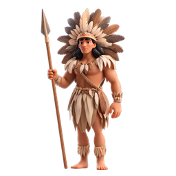 Indigenous Warrior Icon for Cultural Projects