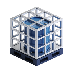 Industrial Barrel Cage Isometric Icon - 3D Storage