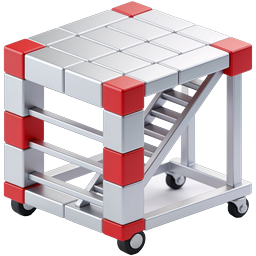 Industrial Cart Icon - Metal Service Trolley 3D