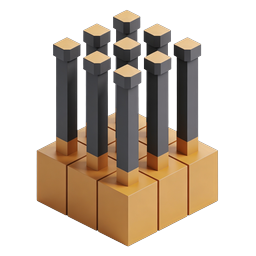 Biểu tượng ống khói công nghiệp 3D Isometric | Cột nhà máy
