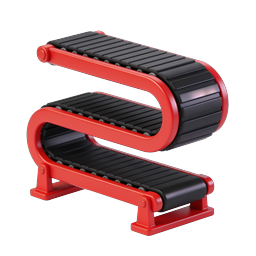 Industrial Conveyor Belt 3D Icon for Manufacturing