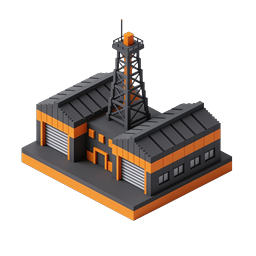 Industrial Factory 3D Isometric Icon - Manufacturing Building