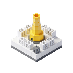 Biểu tượng 3D Isometric Nhà máy Công nghiệp | Xưởng Sản xuất