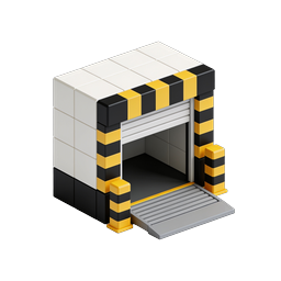 Industrial Warehouse Garage 3D Isometric Icon