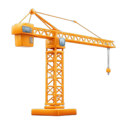 Vibrant Construction Crane Icon for Heavy Machinery