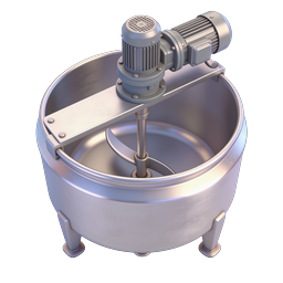 Industrial Mixing Tank 3D Icon - Stainless Steel Agitator