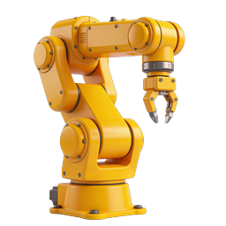 Industrial Robot Arm Icon - 3D Robotic Automation