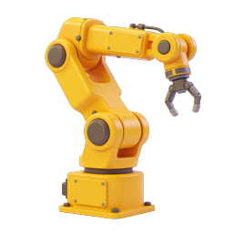 Industrial Robot Arm 3D Icon - Automation & Manufacturing