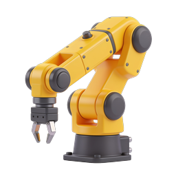Industrial Robot Arm Icon for Automation & Tech