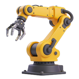 Industrial Robot Arm Icon - 3D Realistic Robotics