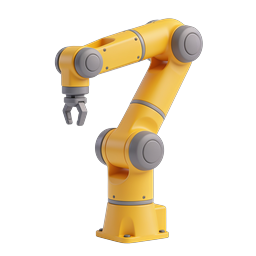Industrial Robotic Arm 3D Icon | Automation Technology