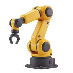 Industrial Robotic Arm 3D Clay Icon