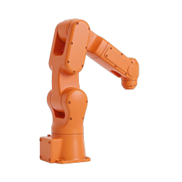 Icona braccio robotico industriale - Robot di automazione 3D arancione