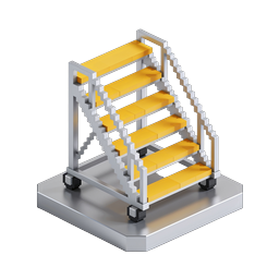Industrial Storage Rack with Yellow Bars 3D Icon