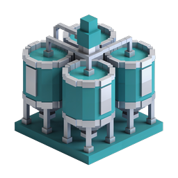 Isometric Industrial Storage Tanks 3D Icon