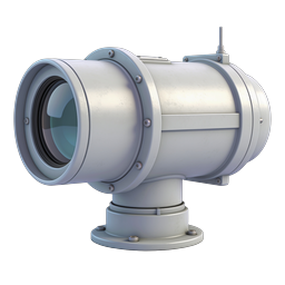 Industrial Surveillance Camera Icon - 3D Realistic Design