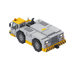 Industrial Tow Tractor Isometric Voxel Icon