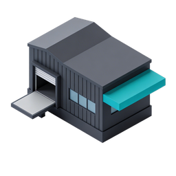 Modern Warehouse Icon for Logistics and Shipping