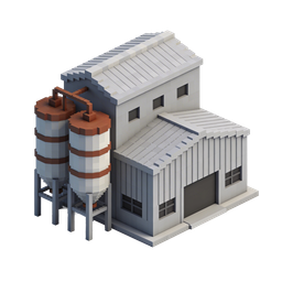 Stylized Industrial Factory Icon for Business Use