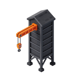 Construction Crane Icon in Pixel Art Style