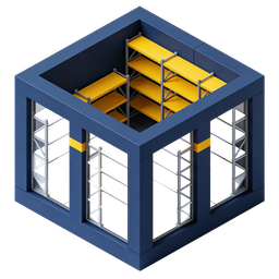 Modern Storage Shelf Icon for Business and Logistics