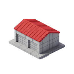 Stylized Construction Building Icon for Real Estate