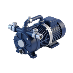 Industrial Water Pump 3D Icon - Blue Centrifugal Motor