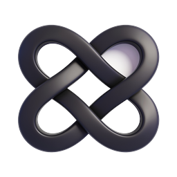 3D Glossy Infinity Symbol Icon - Endless Loop Design
