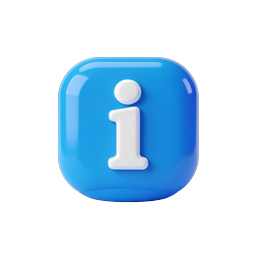 3D Blue Information Icon - Glossy UI Element
