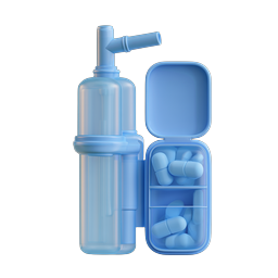 Inhaler Medication Pill Organizer 3D Medical Icon