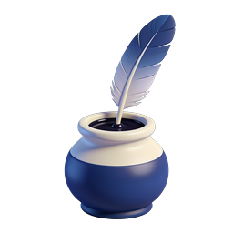 Inkwell with Quill Pen Icon | Classic Writing Symbol