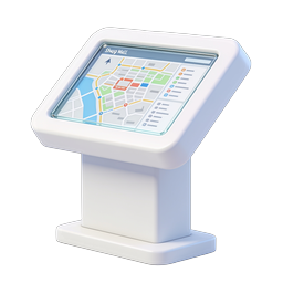 Interactive Map Kiosk 3D Icon | Digital Wayfinding Display