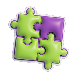Interconnected Puzzle Pieces 3D Icon for Teamwork & Solutions