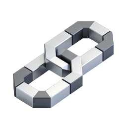 Interlocked Chain Link 3D Metal Icon