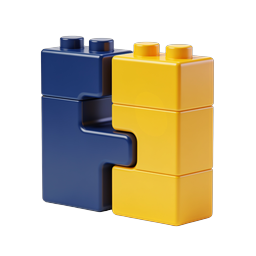 Interlocking Building Blocks Icon | 3D Toy Block Graphic