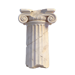 Classical Ionic Marble Column 3D Icon