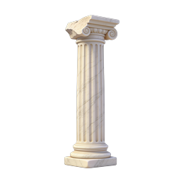 Ionic Marble Column - Classical Architecture 3D Icon