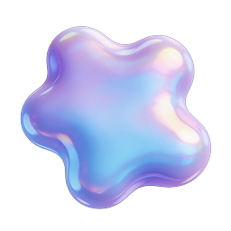 Iridescent 3D Blob Icon | Pearlescent Liquid Shape Design