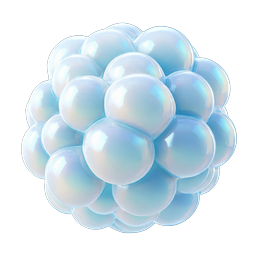 Iridescent Bubble Cluster Icon - Shiny Pearlescent Spheres