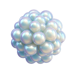 Iridescent Bubble Cluster Icon | Pearlescent Sphere Art